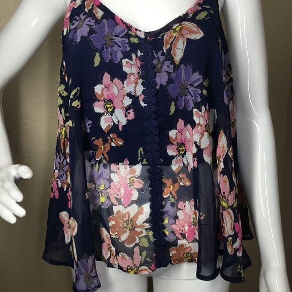 PPLA Sheer Tank Top With Embroidered Detail C3 - Picture 2 of 7